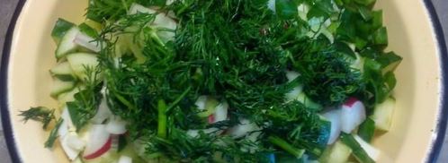 вкусная окрошка с курицей на кефире. Шаг 6