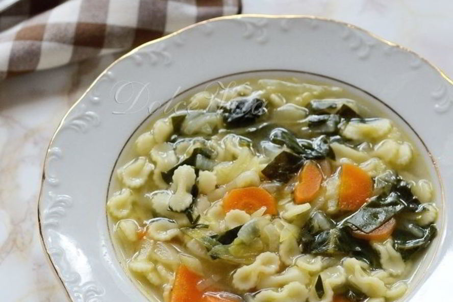 Рецепт легкого овощной суп с пастой