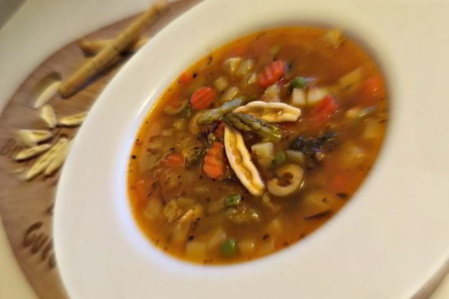 Рецепт минестроне со спаржей и артишоками