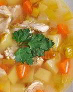 Овощной суп с луком-пореем