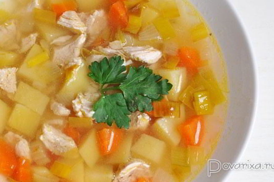 Рецепт овощного супа с луком-пореем