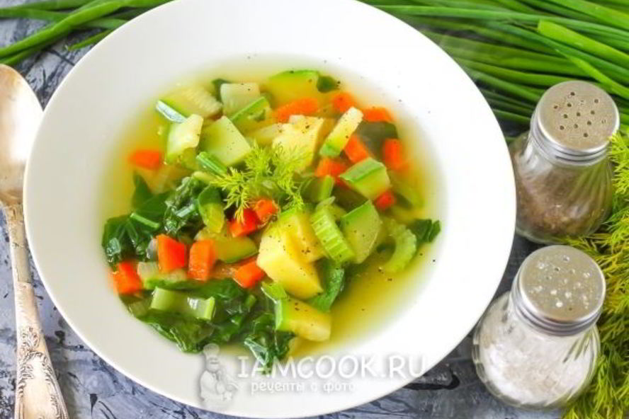 Рецепт овощного супа с сельдереем и шпинатом