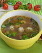 Овощной суп с сырными шариками