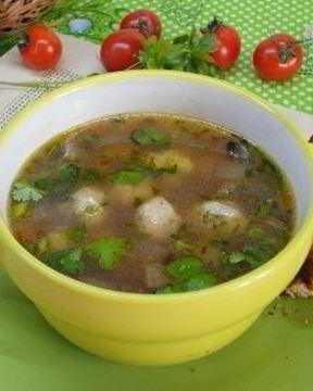 Овощной суп с сырными шариками