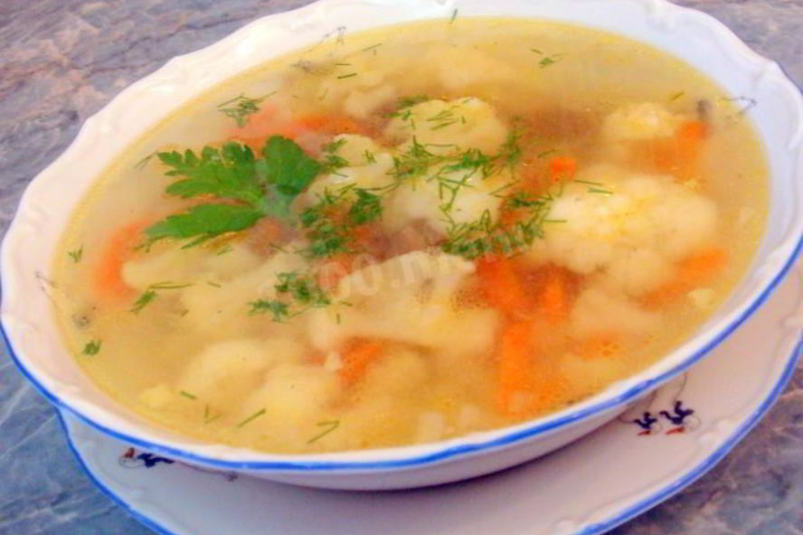Рецепт овощного супа с цветной капустой