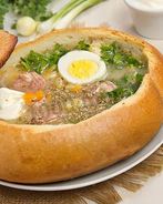 Польский суп журек в хлебе