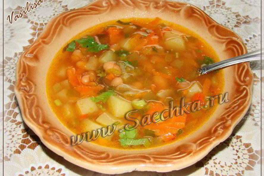 Рецепт постного рассольника с фасолью