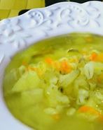 Постный рассольник с перловкой