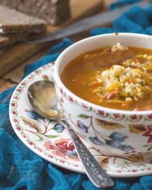 Рассольник с грибами и булгуром