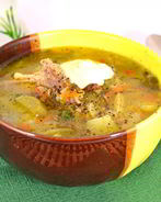 Рассольник с курицей и пшеном в мультиварке