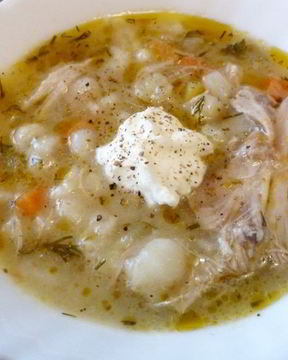 Рассольник с перловкой