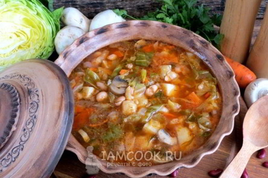 Рецепт постных щей с фасолью