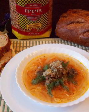 Щи с гречкой и печенкой