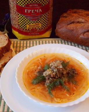 Щи с гречкой и печенкой