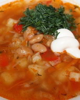 Щи с консервированной фасолью