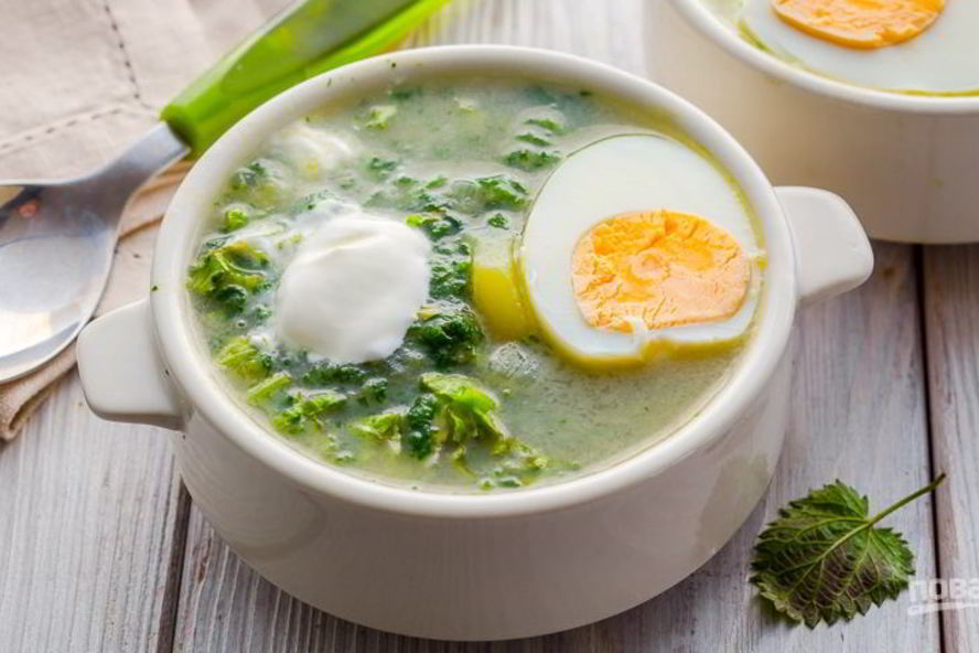 Рецепт щей со щавелем и яйцом