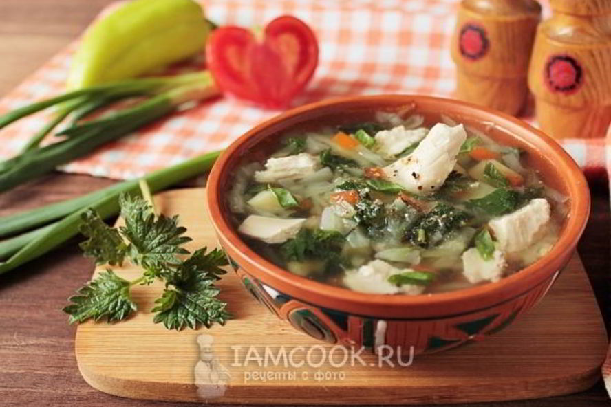Рецепт зеленых щей с капустой и крапивой