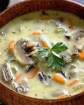 Сливочный суп с грибами в мультиварке