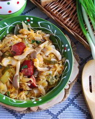 Капустная солянка с вешенками