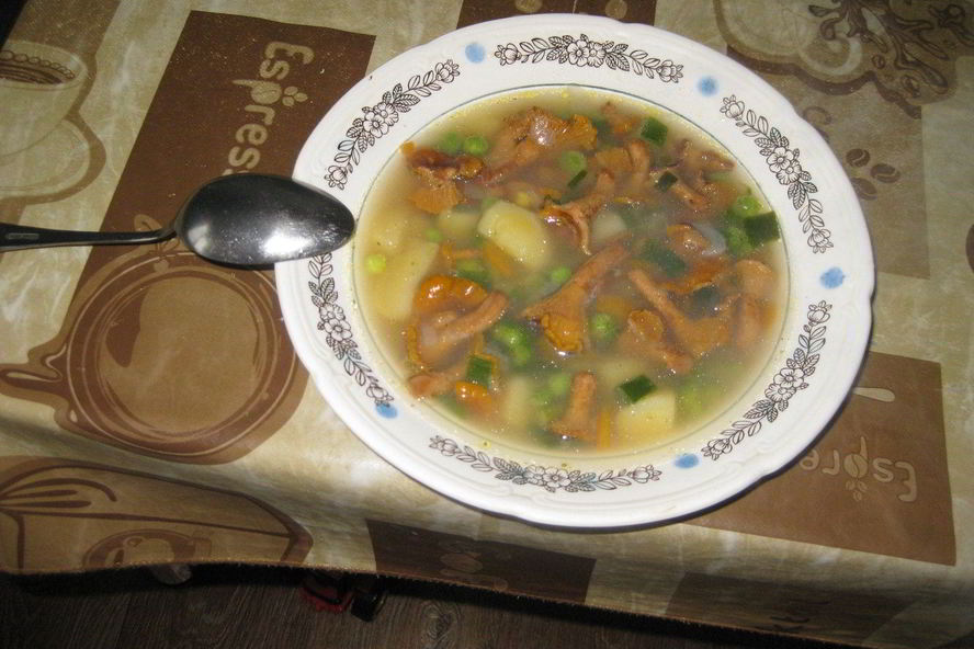 Рецепт супа грибного с лисичками