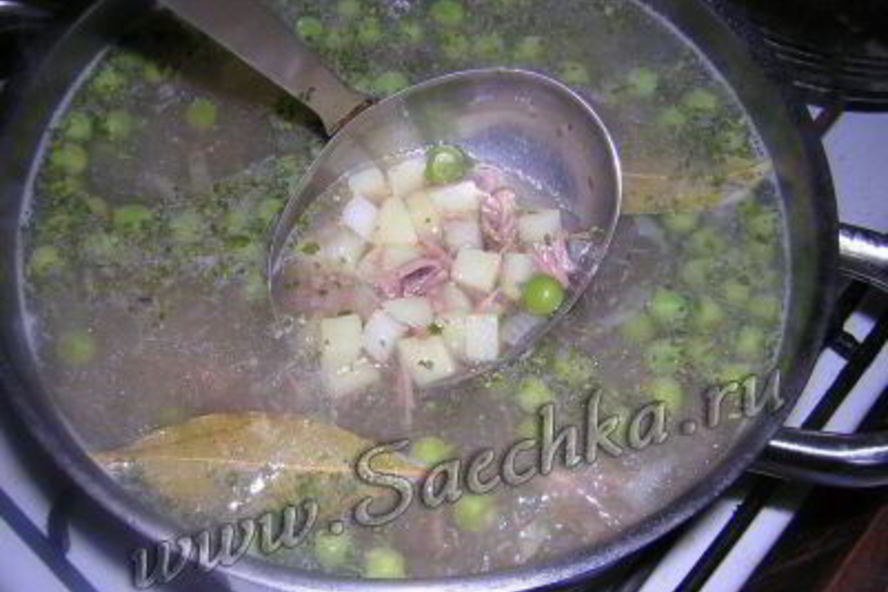 Рецепт супа из говядины с зеленым горошком