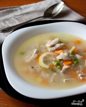 Суп из индейки лимонный