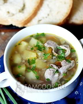 Суп из куриных желудков