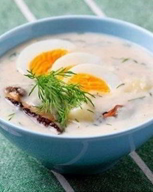 Французский куриный суп-пюре с белыми грибами