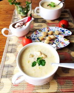 Кукурузный суп-пюре с гребешками