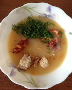 Суп-пюре гороховый с копчеными крылышками