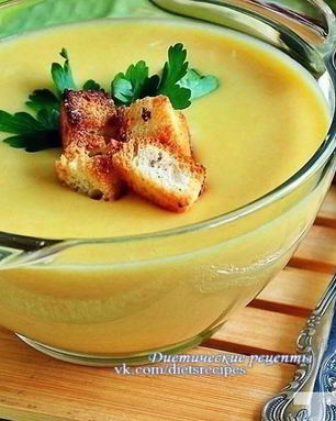 Суп-пюре из кабачков с плавленым сыром