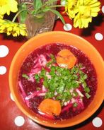 Свекольный суп-пюре на курином бульоне