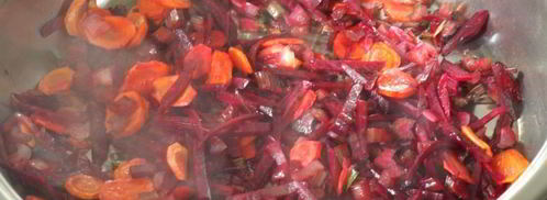 суп с кабачком и свекольной ботвой. Шаг 3