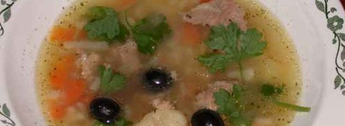 суп с картофелем, рисом свининой и цветной капустой. Шаг 47