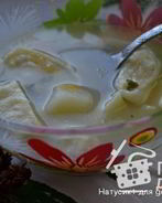 Суп с сырными рулетиками