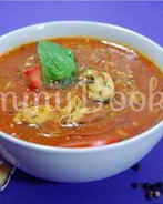 Суп томатный с рисом и мидиями