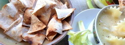 сырно-макаронный суп и чипсы из лаваша. Шаг 19