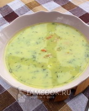 Сырный суп пюре с креветками