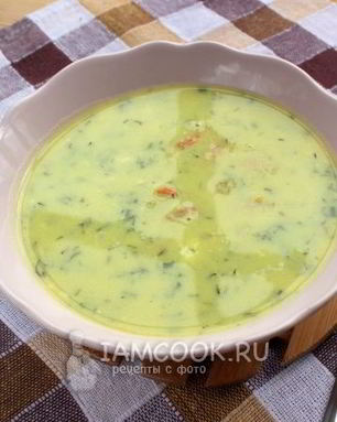 Сырный суп пюре с креветками