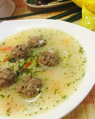 Сырный суп с фрикадельками