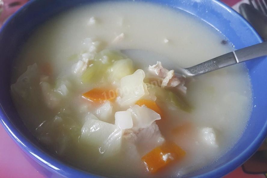 Рецепт сырного супа с капустого курицея и плавленныма сырома