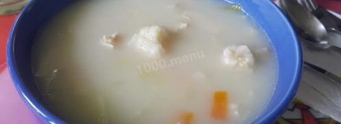 сырный суп с капустой курицей и плавленным сыром. Шаг 13