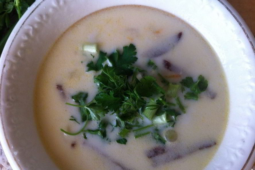 Рецепт сырного супа с колбасоя