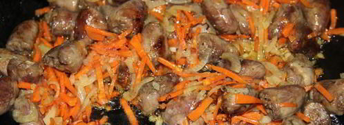 сырный суп с куриными сердечками. Шаг 2