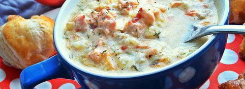 сырный суп с лососем и рисом. Шаг 14