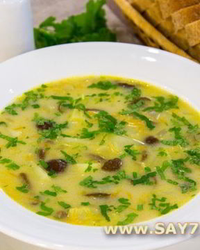 Сырный суп с опятами