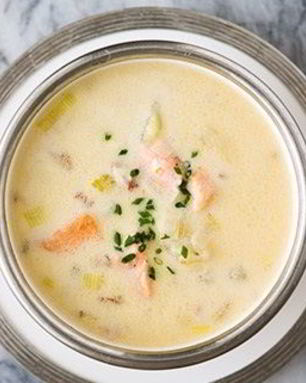 Сырный суп с семгой