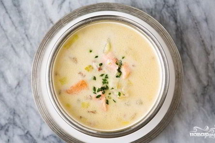 Рецепт сырного супа с семгой