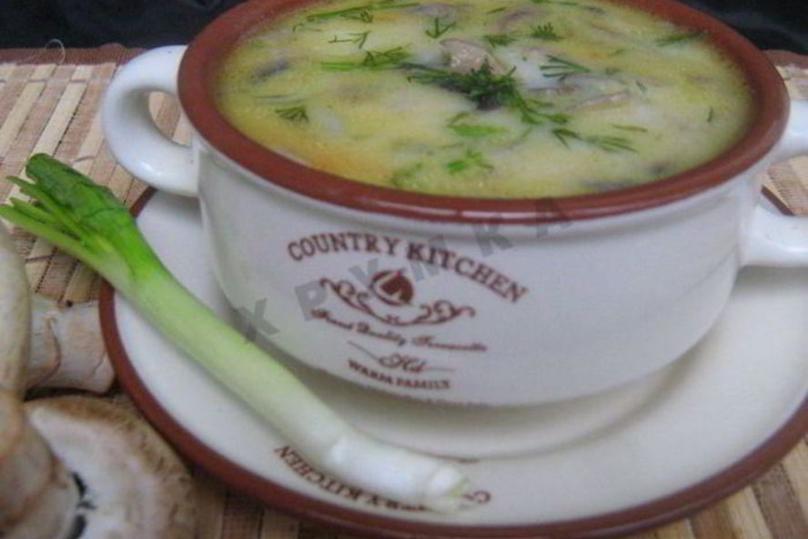 Рецепт сырного супа с шампиньонами