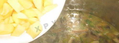 сырный суп с шампиньонами. Шаг 5